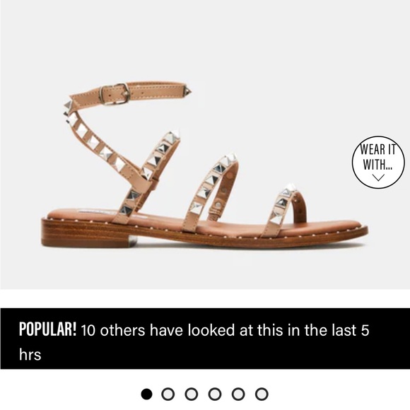 Steve Madden Travel Tan Studded Sandal - 8 - Picture 4 of 4